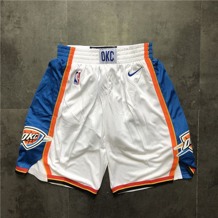 Men NBA Oklahoma City Thunder White Nike Shorts 0416->new orleans pelicans->NBA Jersey